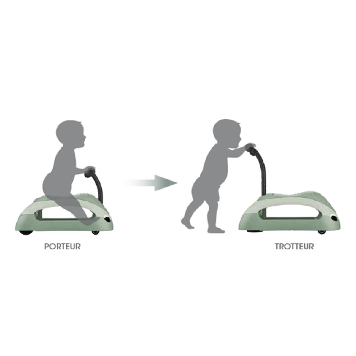 Andador evolutivo WALK N' ROLL 2 EM 1 ECO para bebé - Verde Pistácio 3/7