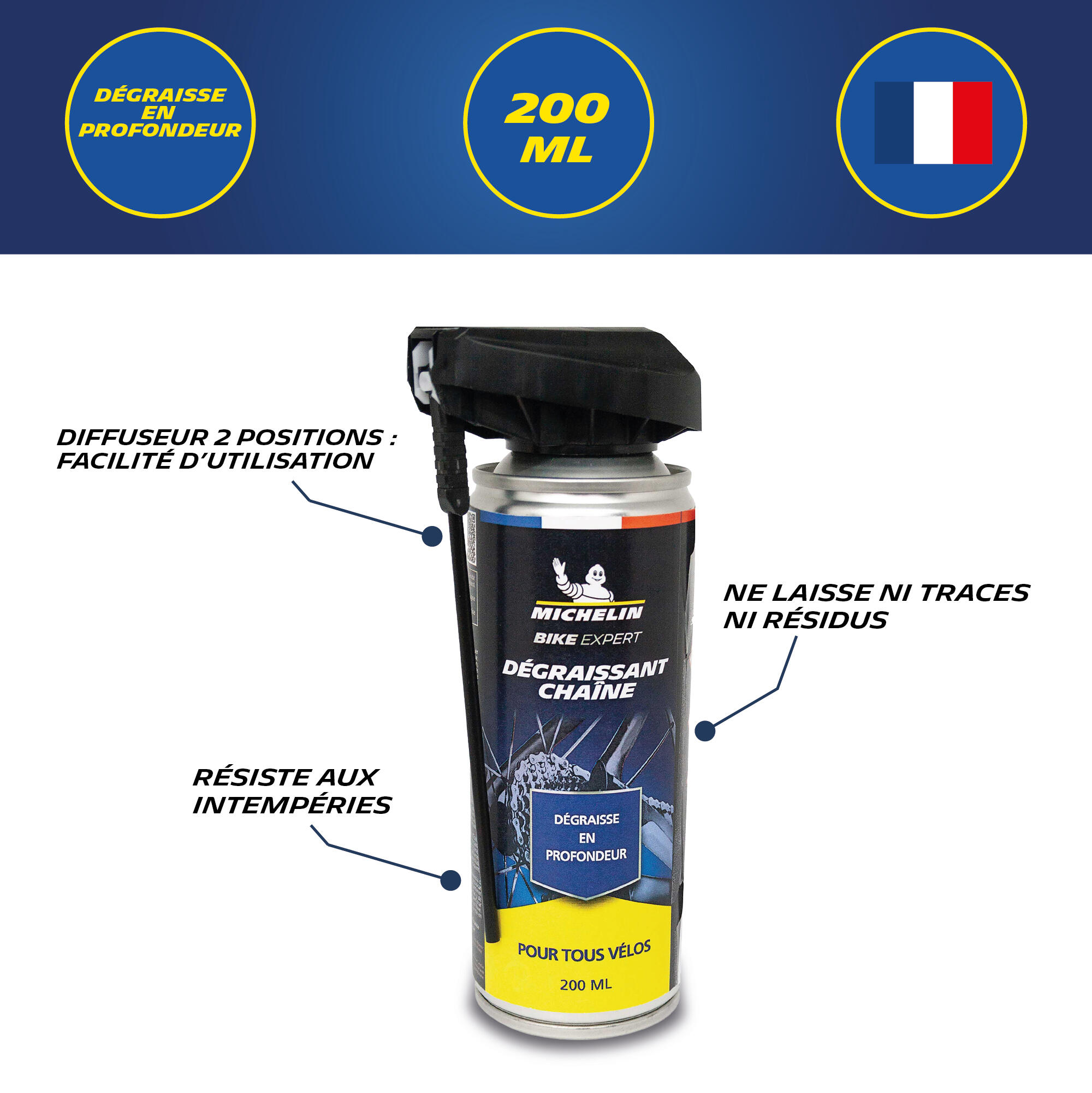 Lot de 2 dégraissants vélo 200ml avec embout de précision 3/5