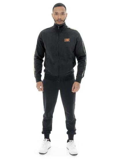 Survêtement homme Leone Military 1947 en coton non brossé avec col et zip