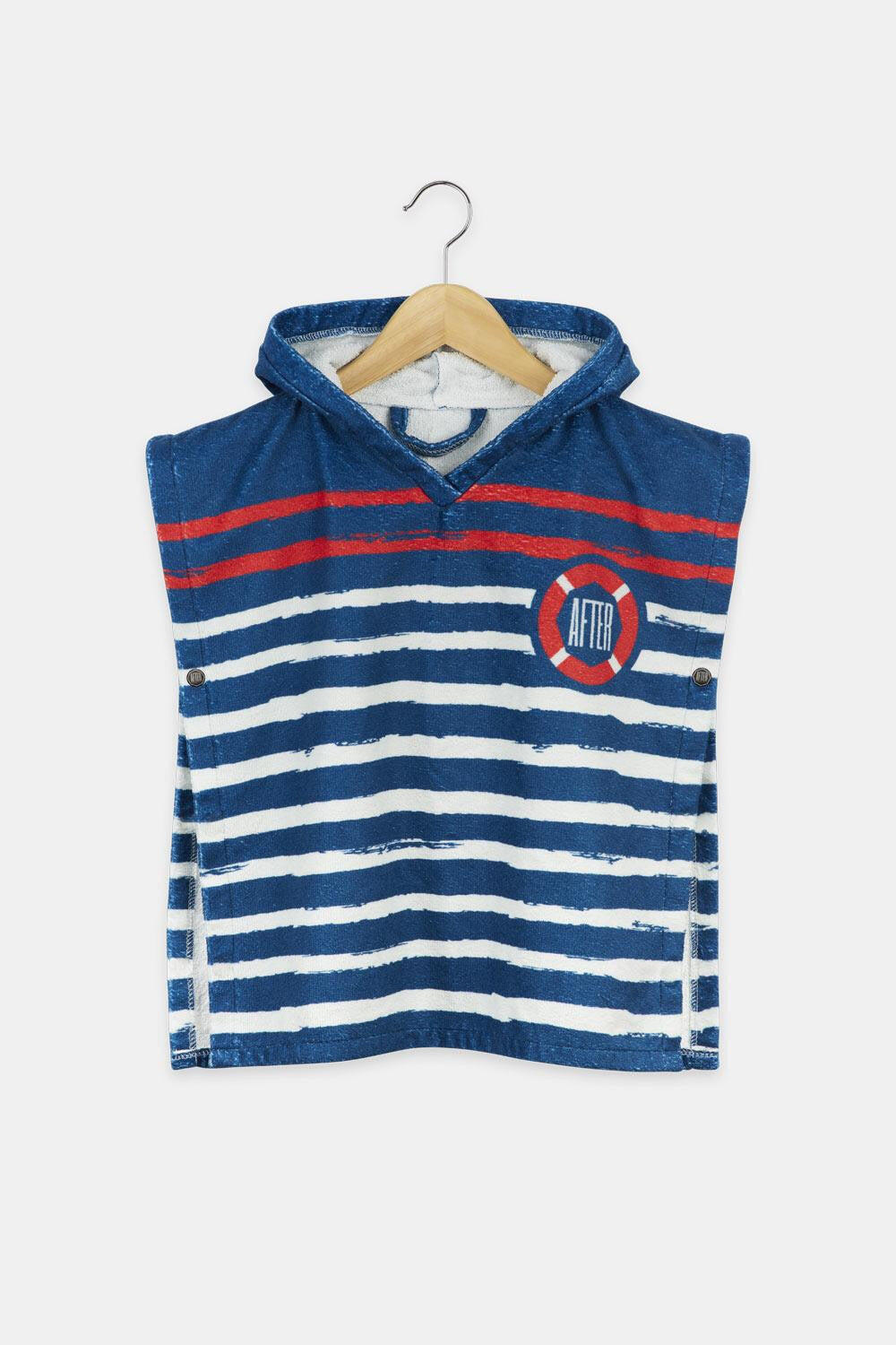 AFTER ESSENTIALS Surfponcho voor kinderen met drukknoop (18 maanden - 4 jaar) - Teenie Sailor