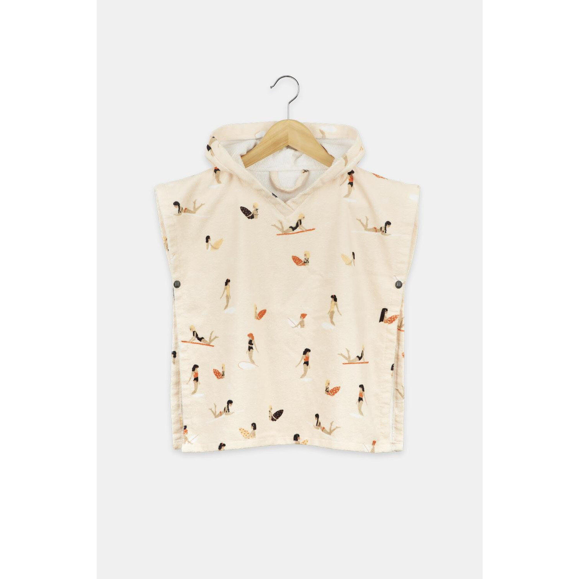 After Essentials - Poncho De Bain Avec Bouton Pression - Enfant (18 Mois - 4 Ans) - Teenie Madrague - Serviette Poncho - Jaune - Taille Unique - Decathlon