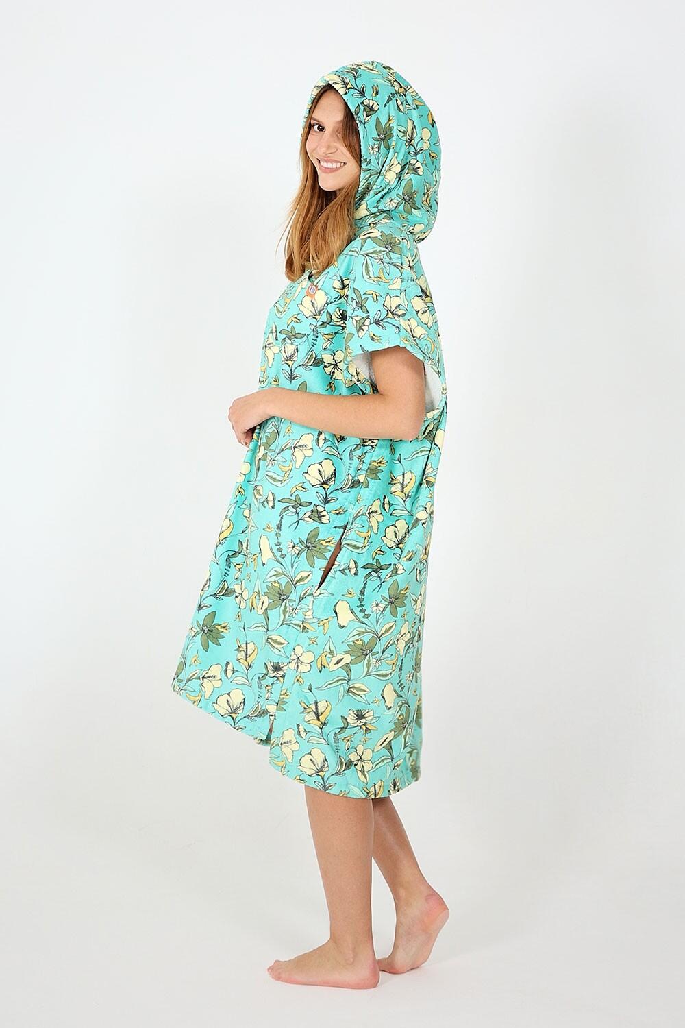 Poncho Surf Adulto - Humming Birds - Light Green 3/5