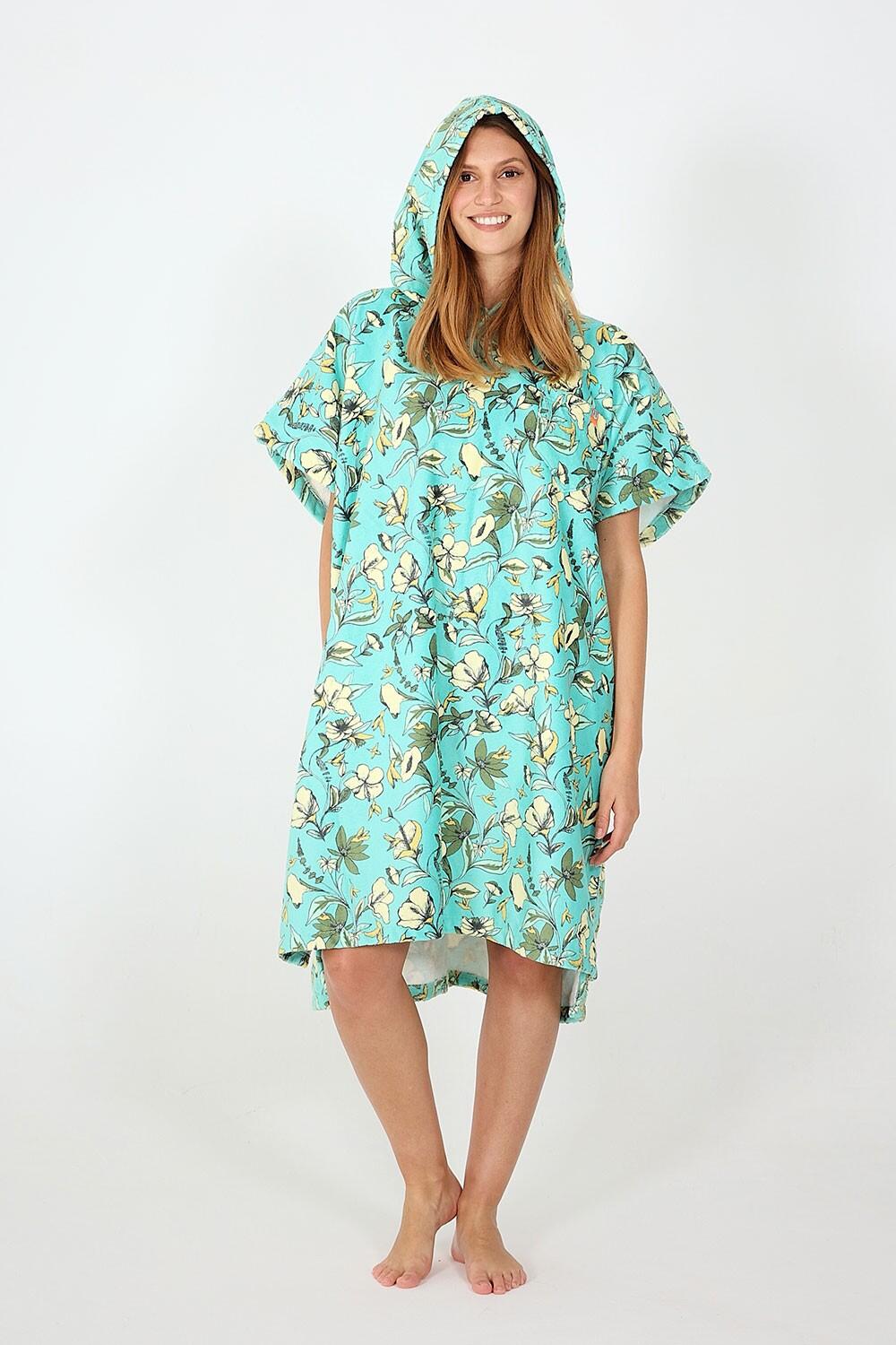 AFTER ESSENTIALS Poncho surf Adulto - Humming Birds - Light Green