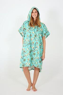 Surf Poncho Erwachsener - Humming Birds - Light Green