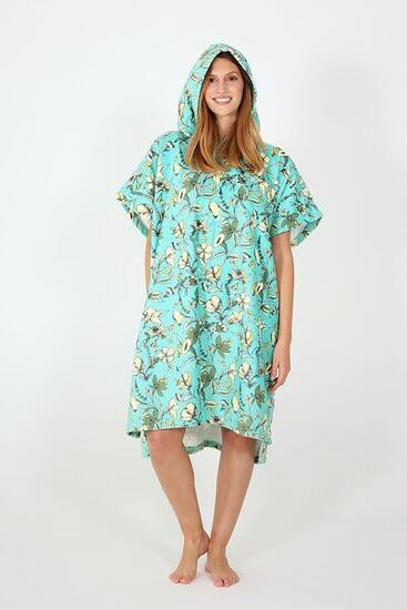 Surf Poncho Erwachsener - Humming Birds - Light Green