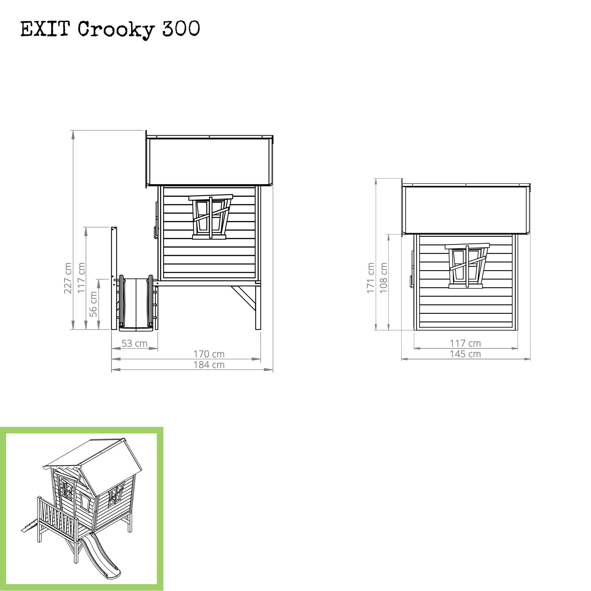 Maisonnette en bois Crooky 300 3/7