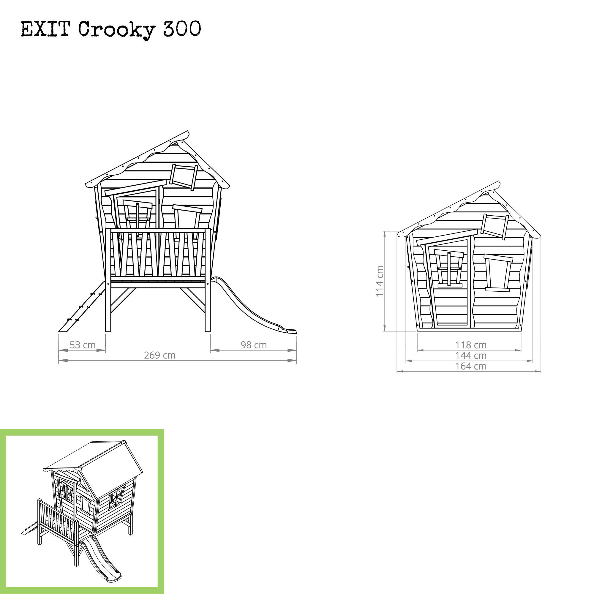 Maisonnette en bois Crooky 300 2/7