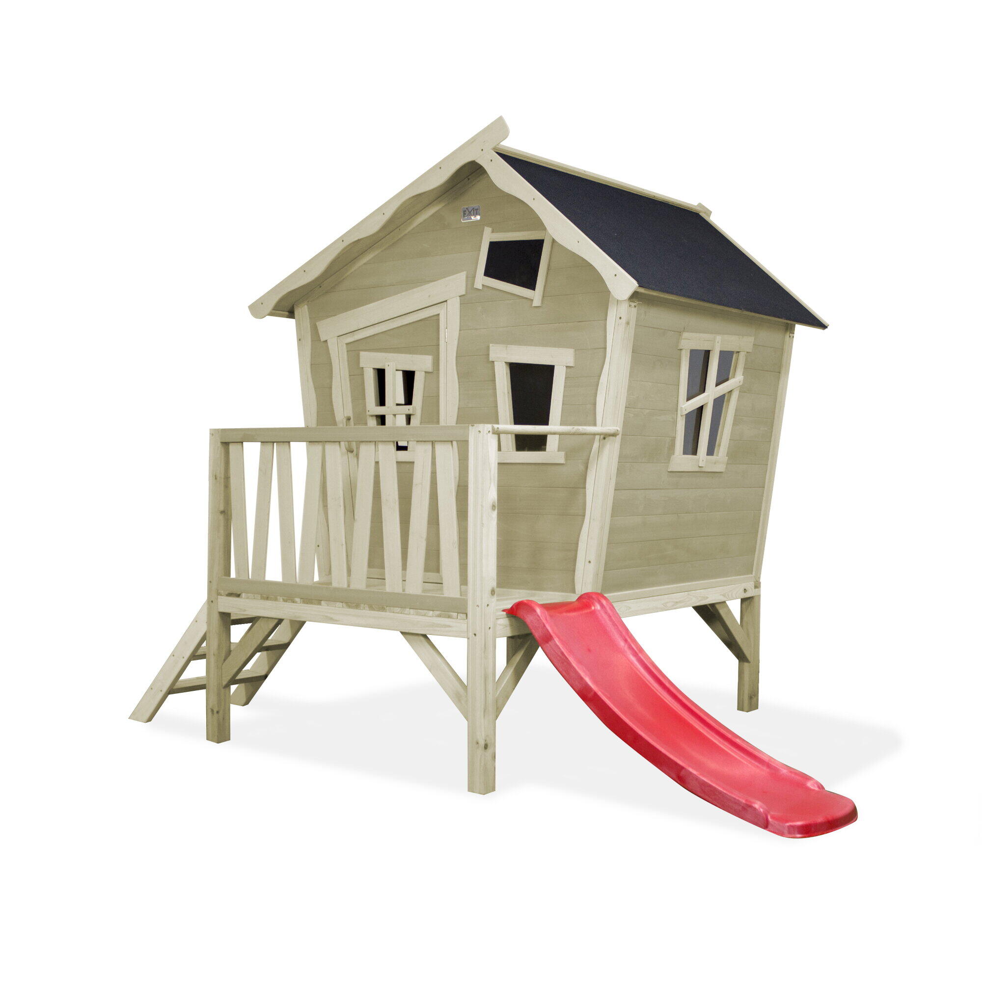 Exit Toys - Maisonnette En Bois Crooky 300 - Aire De Jeu - Gris - 270 Cm - Decathlon
