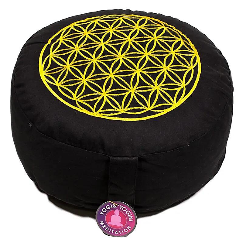 YOGI & YOGINI Meditační polštář Yogi & Yogini z bavlny – květ života