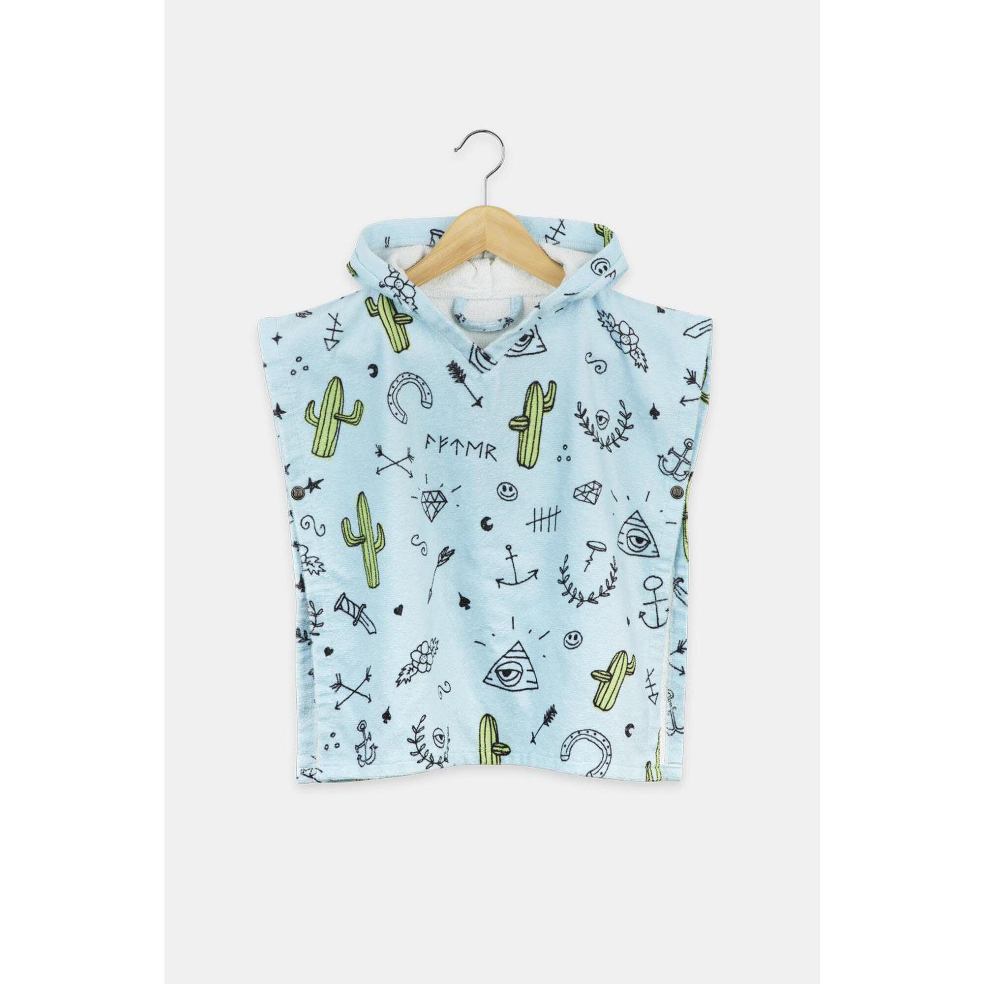 After Essentials - Poncho De Bain Avec Bouton Pression - Enfant (18 Mois - 4 Ans) - Teenie Hype - Serviette Poncho - Bleu - Taille Unique - Decathlon