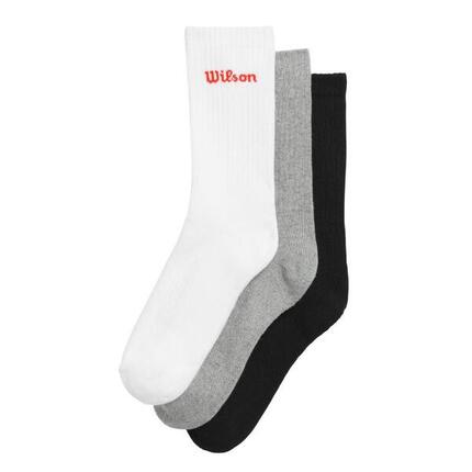Wilson Crew Sokken Wit Grijs Zwart 3 Paar