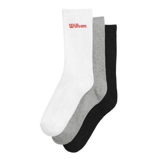 Wilson Crew Sokken Wit Grijs Zwart 3 Paar