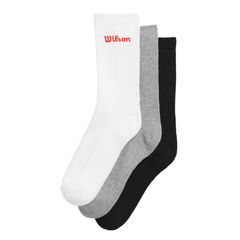 Meias Wilson Crew Branco Cinza Preto 3 Pares 3/5