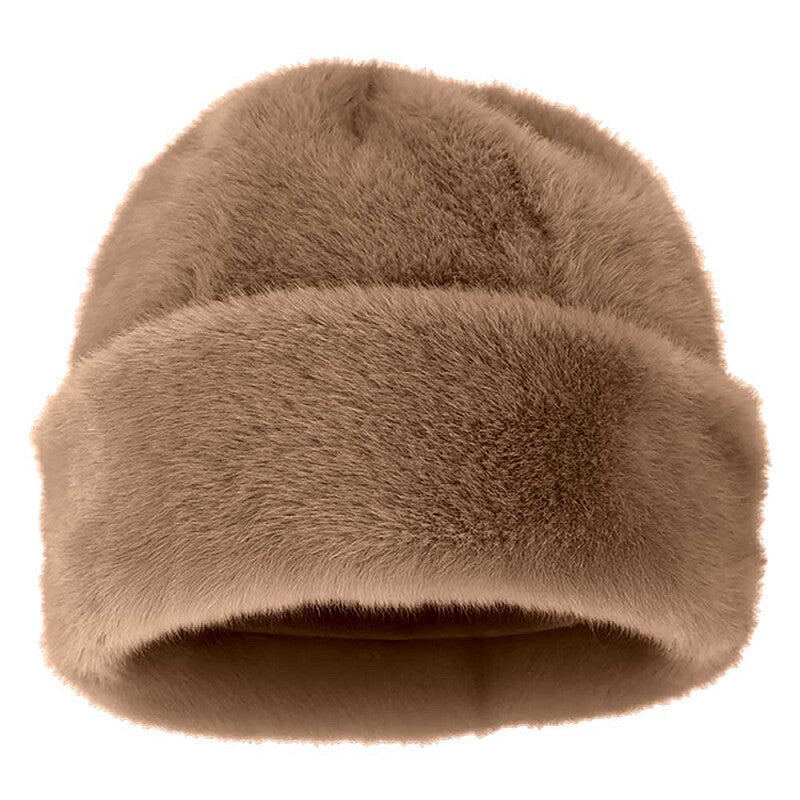 Écharpe et bonnet en fourrure pour femme Ski - Taupe 3/4