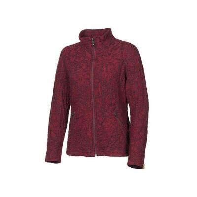 Dames wollen full-zip vest tuva jaquard deep red - rood