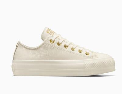 CONVERSE SCARPA LIFT PLATFORM GOLDEN DA DONNA WHITE