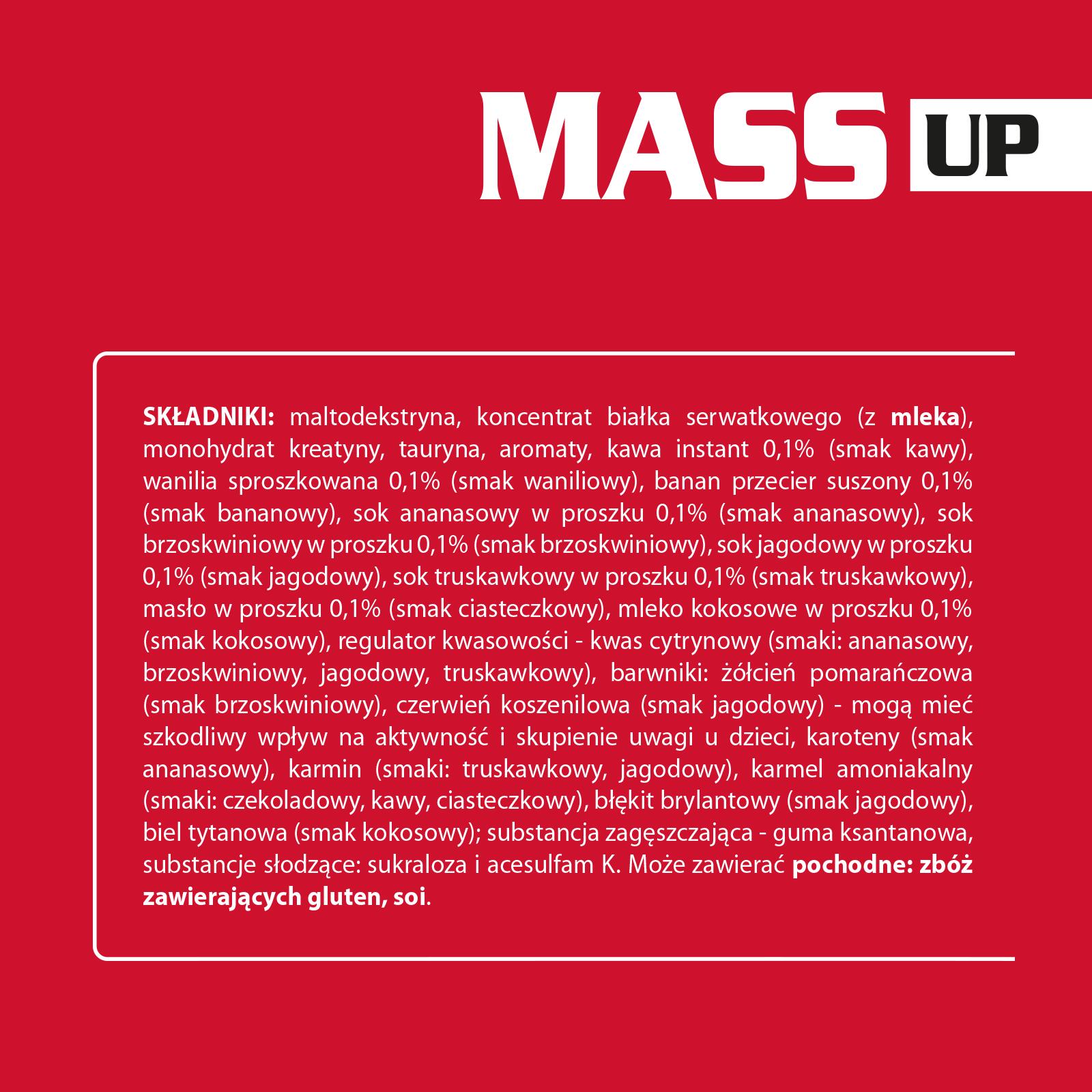 Activlab Mass Up Gainer 1200 g Erdbeere – High Calorie Gainer mit Whey Protein, 4/5