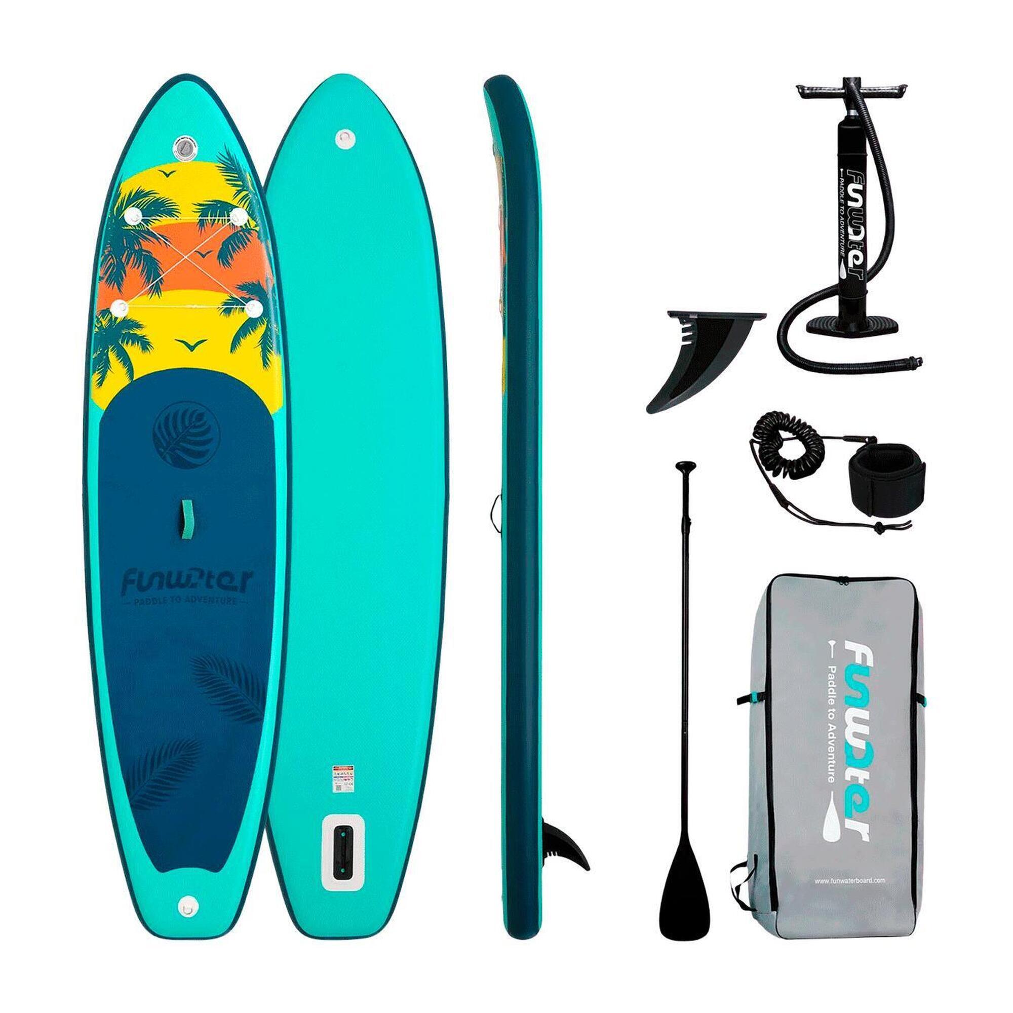 Kol Outdoor - Planche De Paddle Gonflable Oasis 11' (335 X 82 X 15 Cm) - Set De Stand Up Paddle - Vert - Decathlon