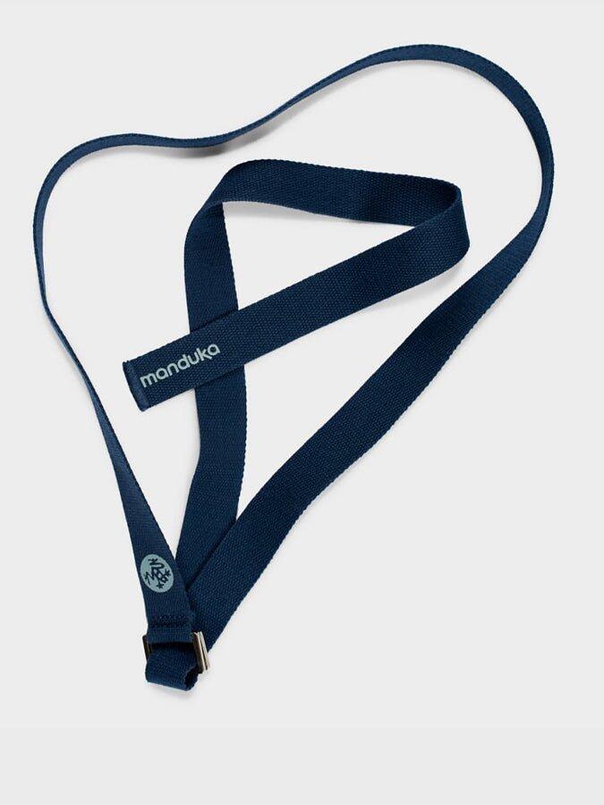 Correa de yoga Manduka de algodón, desplegable, 243 cm - Medianoche 3/3