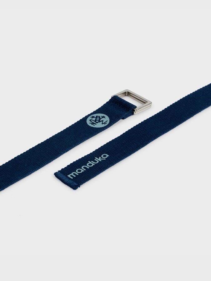 Correa de yoga Manduka de algodón, desplegable, 243 cm - Medianoche 2/3