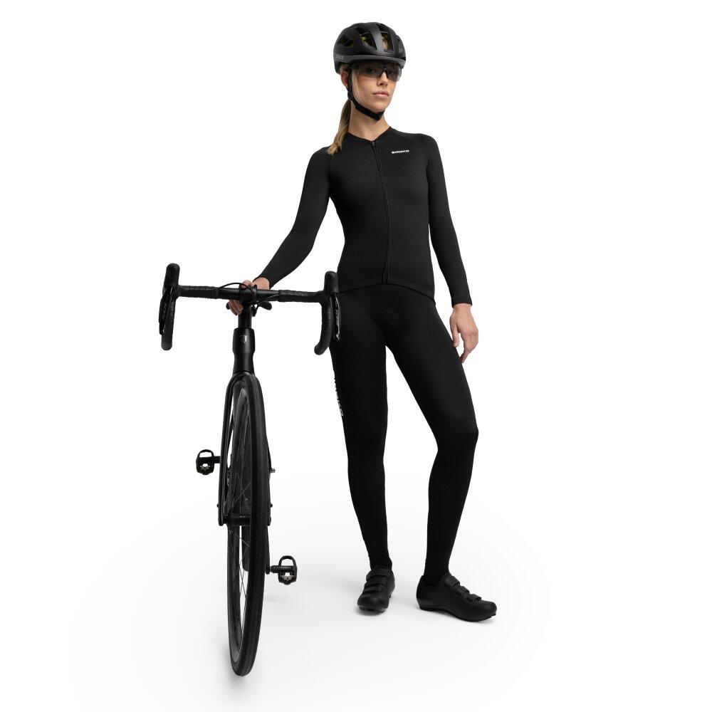Maillot térmico ciclismo manga larga mujer Core Ashland Negro 3/8