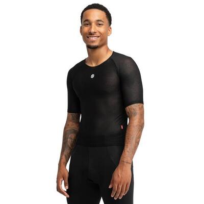 Heren fietsen fiets ondershirt ultrablack zwart