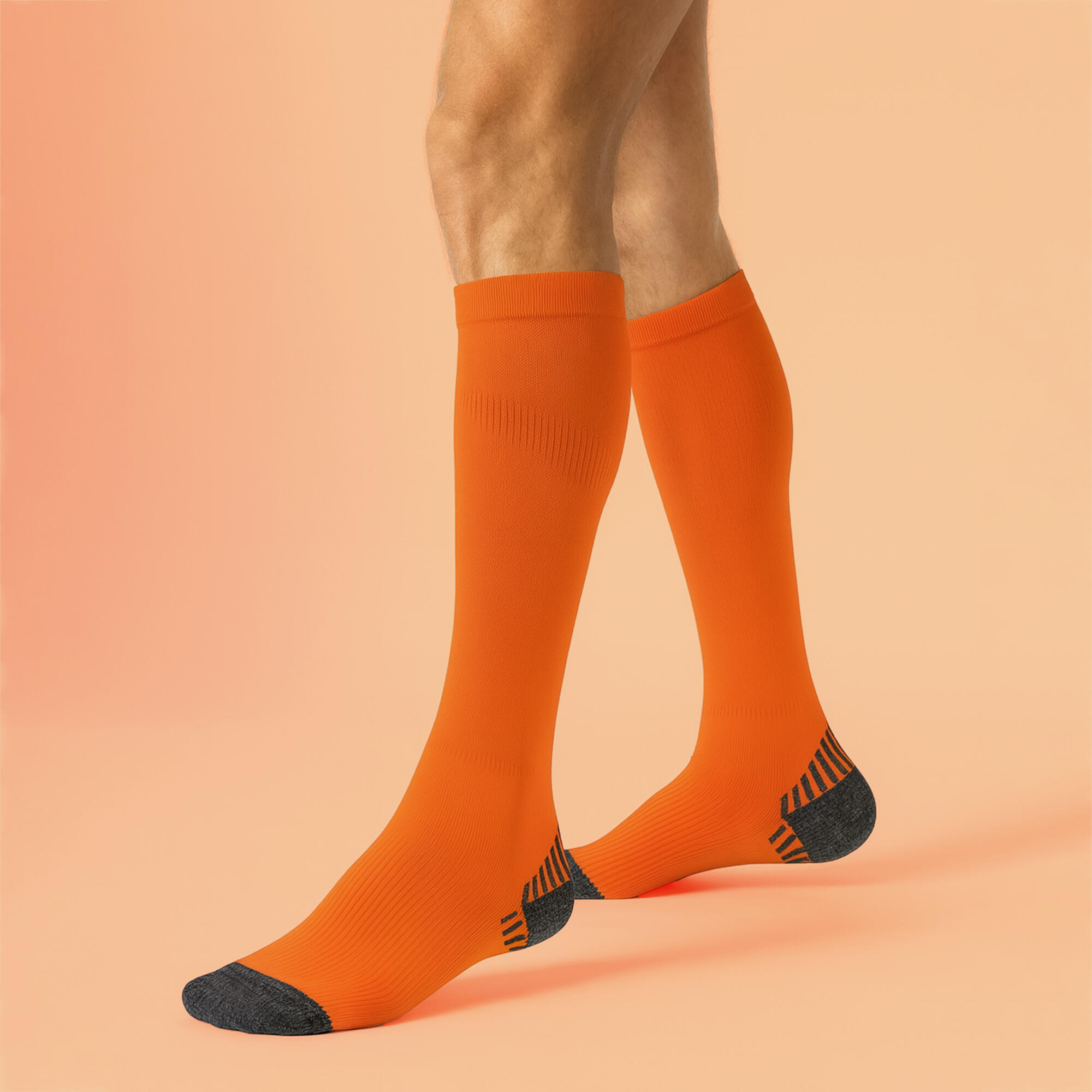 COMODO - 1 Paire Chaussettes Genou Sport Running Contention Homme Femme 3/4