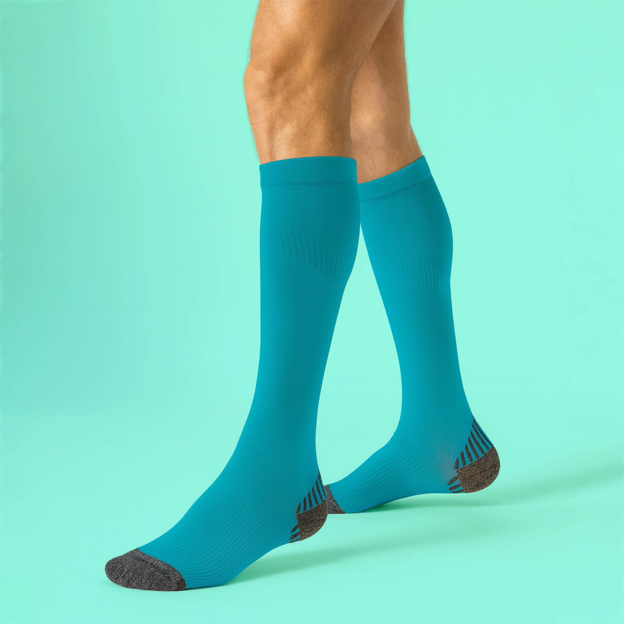 COMODO - 1 Paire Chaussettes Genou Sport Running Contention Homme Femme 3/4