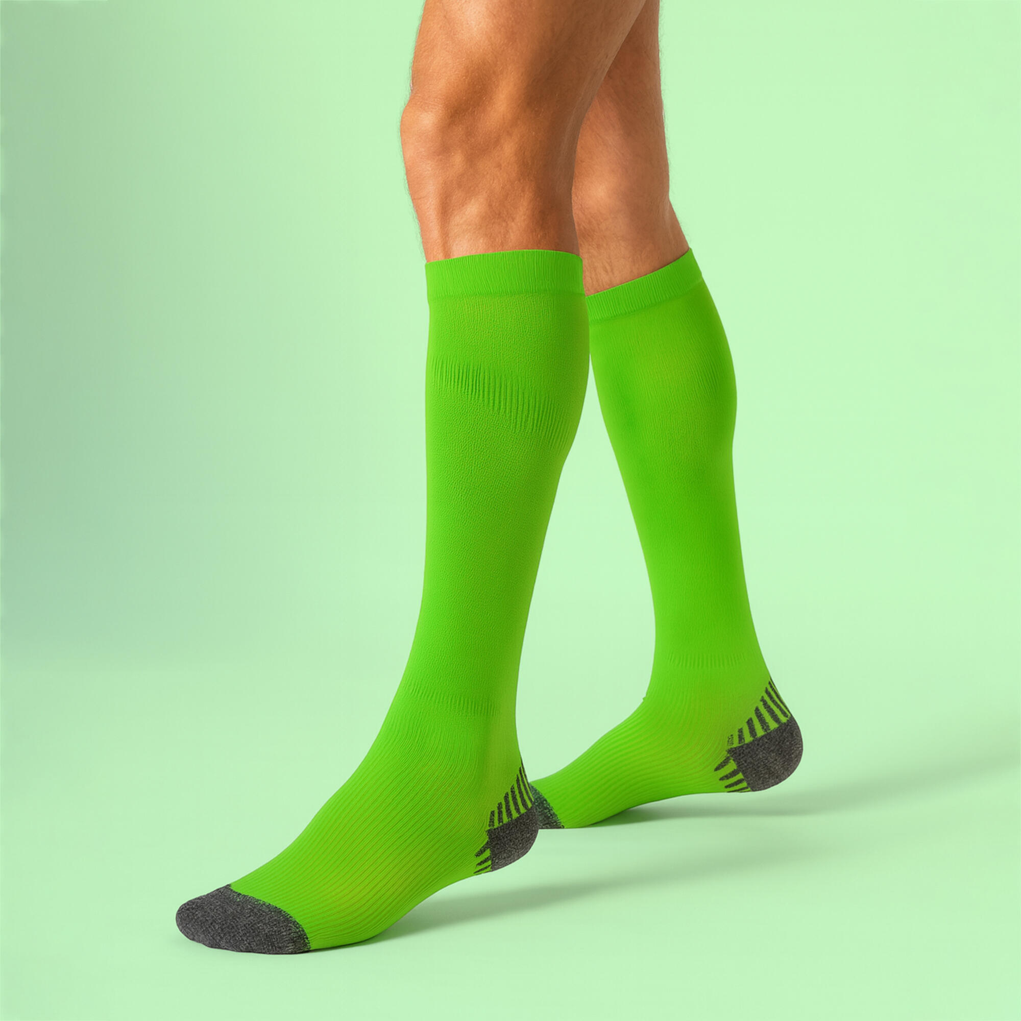 COMODO - 1 Paire Chaussettes Genou Sport Running Contention Homme Femme 3/4