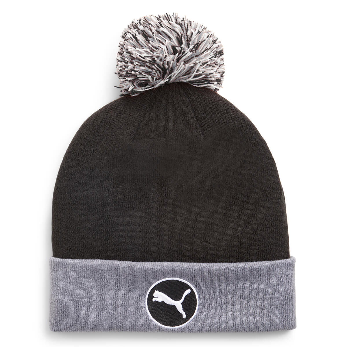 PUMA Puma Golf Mens WRMLBL Removable Pom Beanie Hat - Black/Slate Sky - One Size