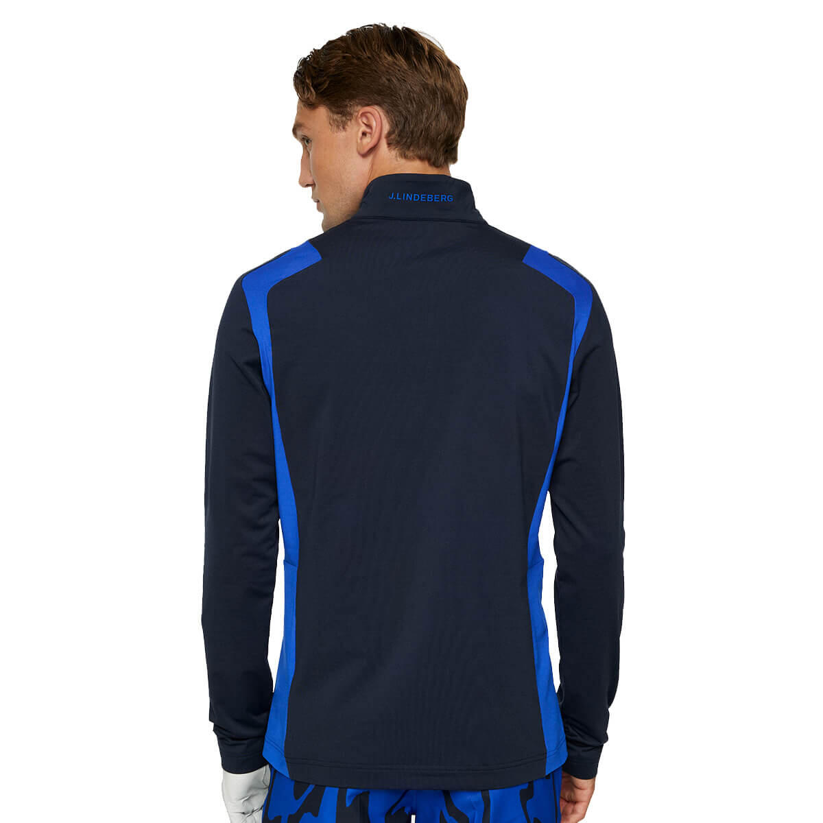 J.Lindeberg Mens Lukas Quarter Zip Mid Layer Sweater - Club Blue - M 7/7