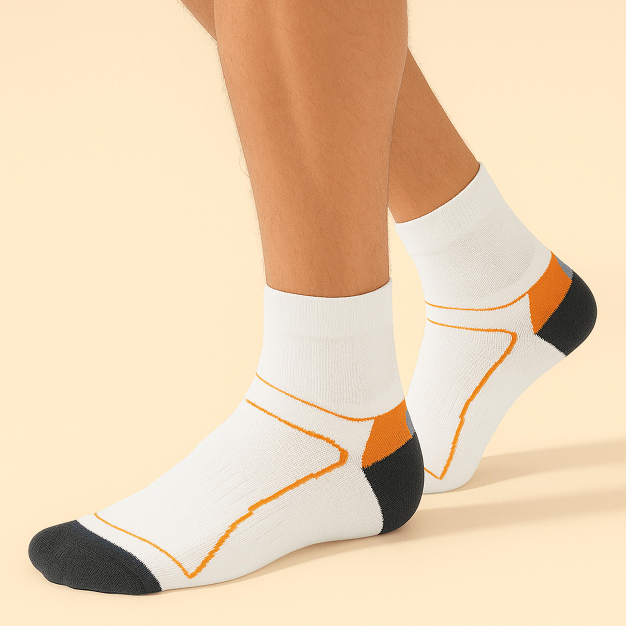 COMODO - Herren und Damen Atmungsaktiv Fahrradsocken Kurz mit Bunt Neon Farbe 3/4