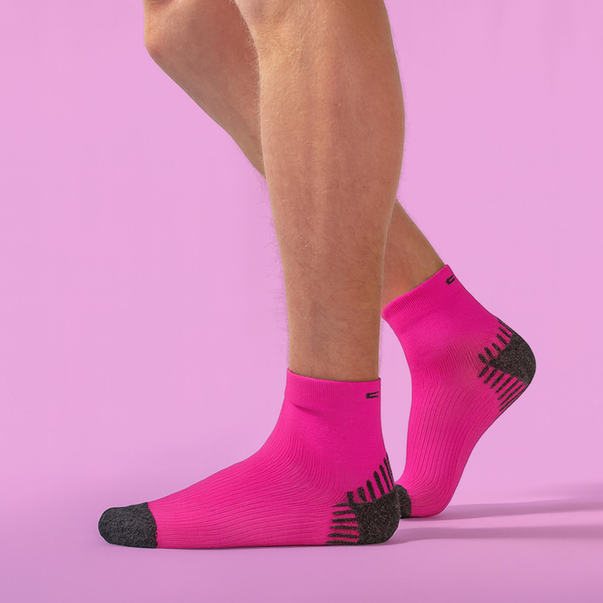 COMODO - Unisex Kompressionsstrümpfe Laufen in Neon Farbe Sportsocken für Joggen 3/4