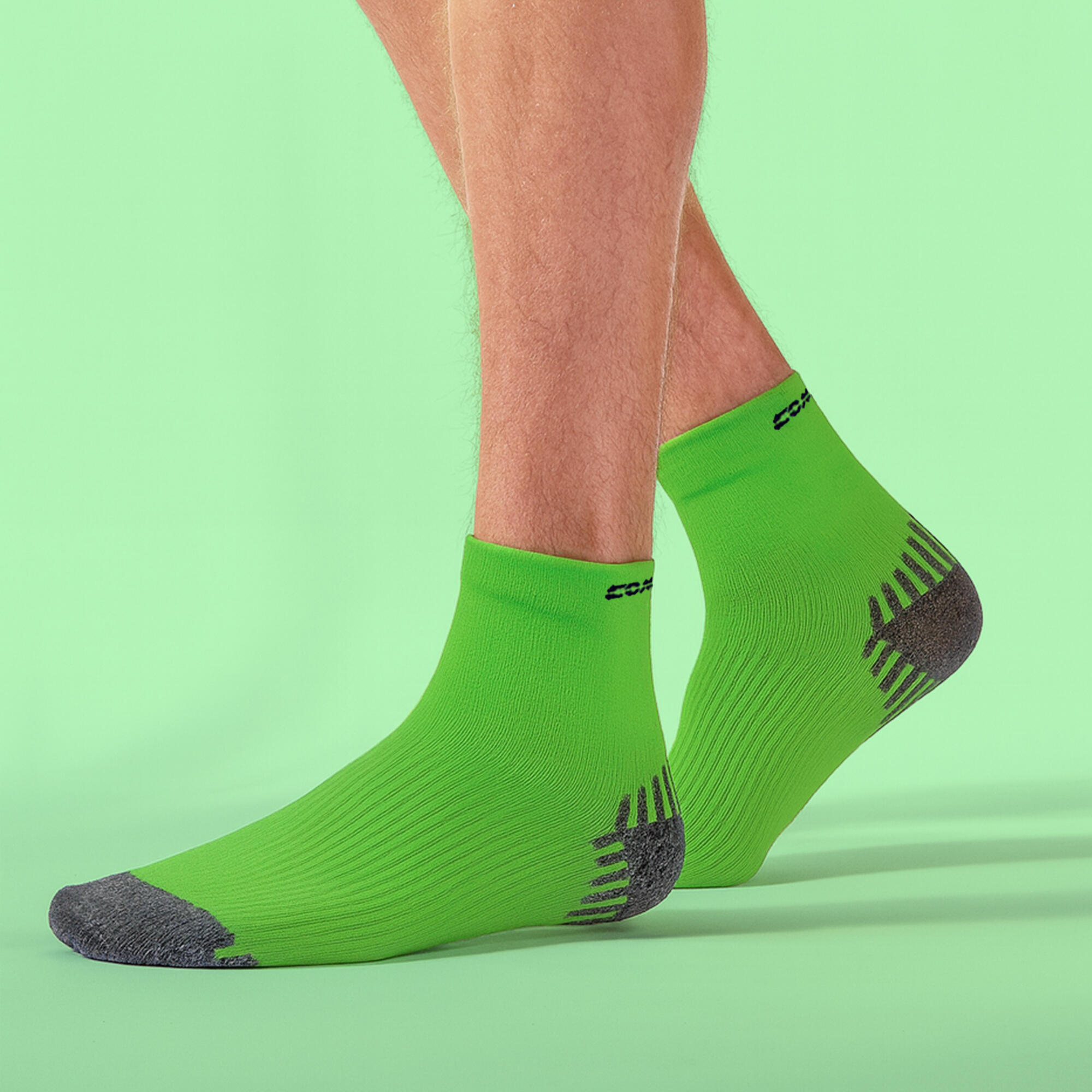 COMODO - Unisex Kompressionsstrümpfe Laufen in Neon Farbe Sportsocken für Joggen 3/4