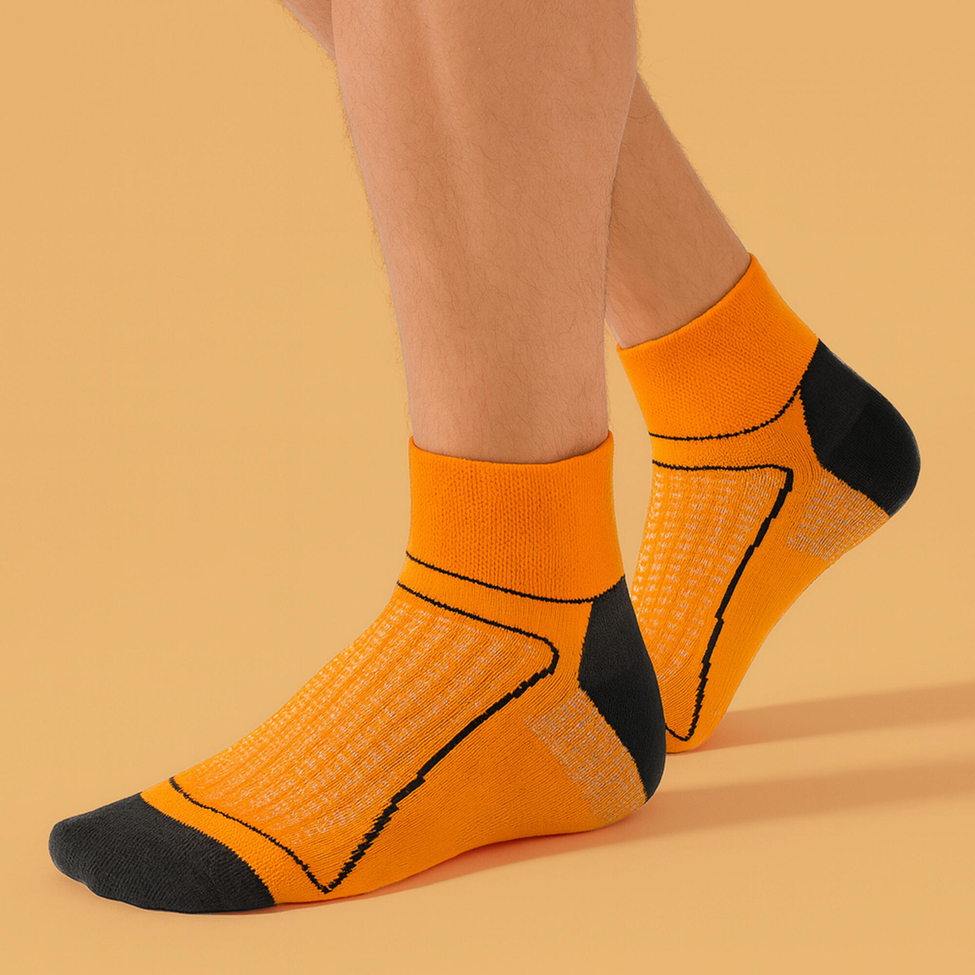 1 Pack High Vis Neon Low Cut Cycling Socks 3/4