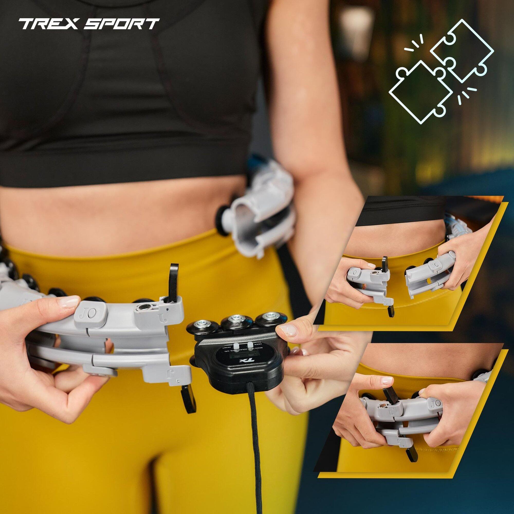 Hula hop z wypustkami Trex Sport obciążenie 400g licznik kalorii szare 3/7