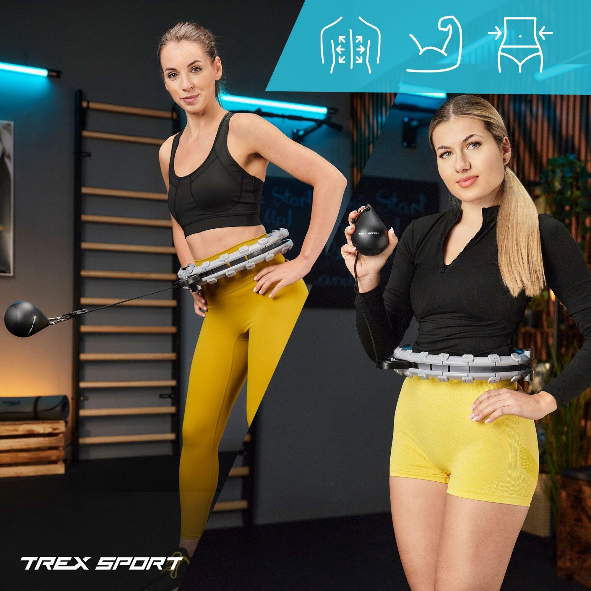 Hula hop z wypustkami Trex Sport obciążenie 400g licznik kalorii szare 2/7