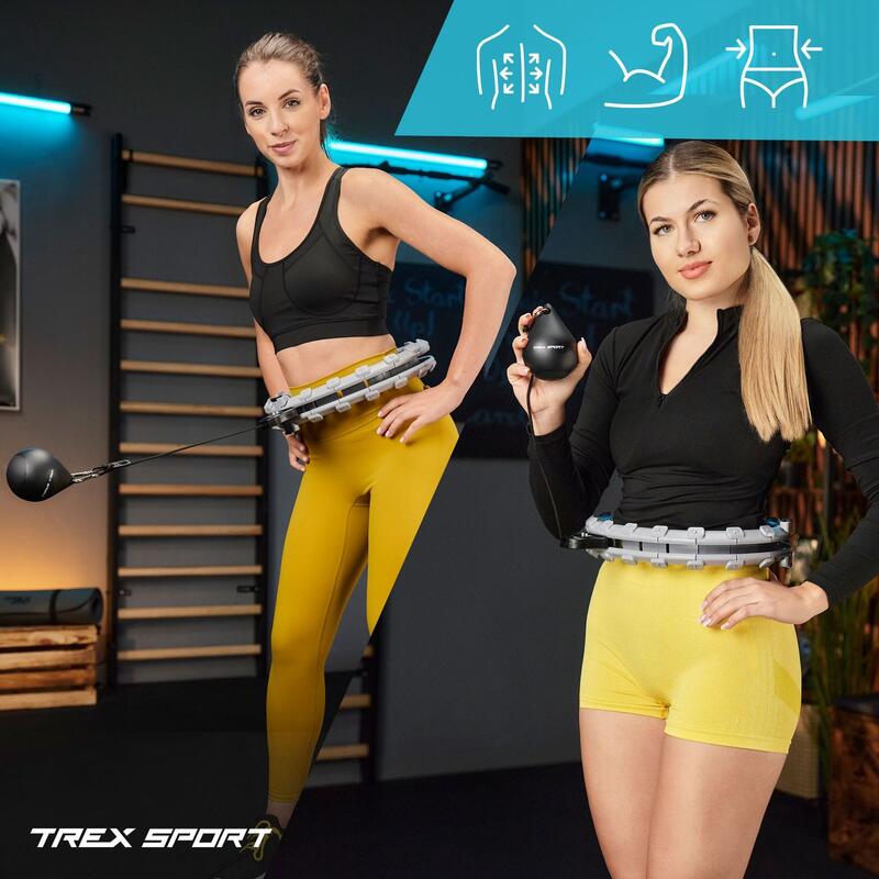 Hula hoop cu proeminențe Trex Sport 400g contor calorii gri