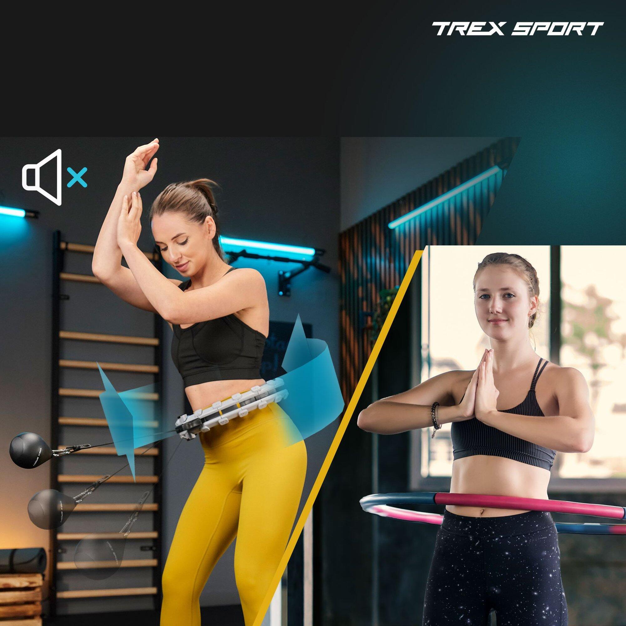 Hula hop z wypustkami Trex Sport obciążenie 400g licznik kalorii szare 5/7