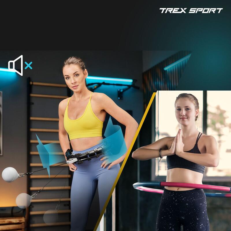 Hula hoop cu proeminențe Trex Sport 400g contor calorii negru