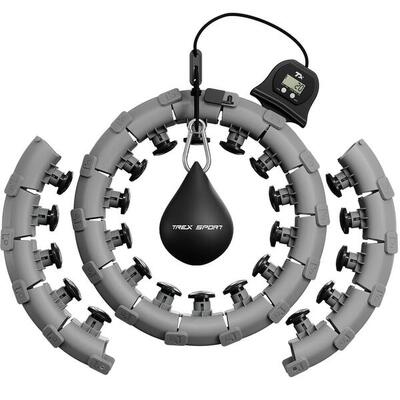 Fitness hoepel trex sport 400 g met teller massage-noppen grijs