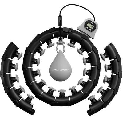 Fitness hoepel trex sport 400 g met teller massage-noppen zwart