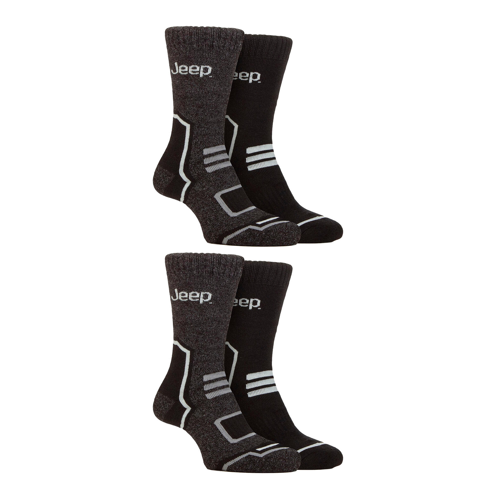 Jeep - Calzini Termici Uomo per Stivali 4 Paia Scarpe Basse Trekking 3/5