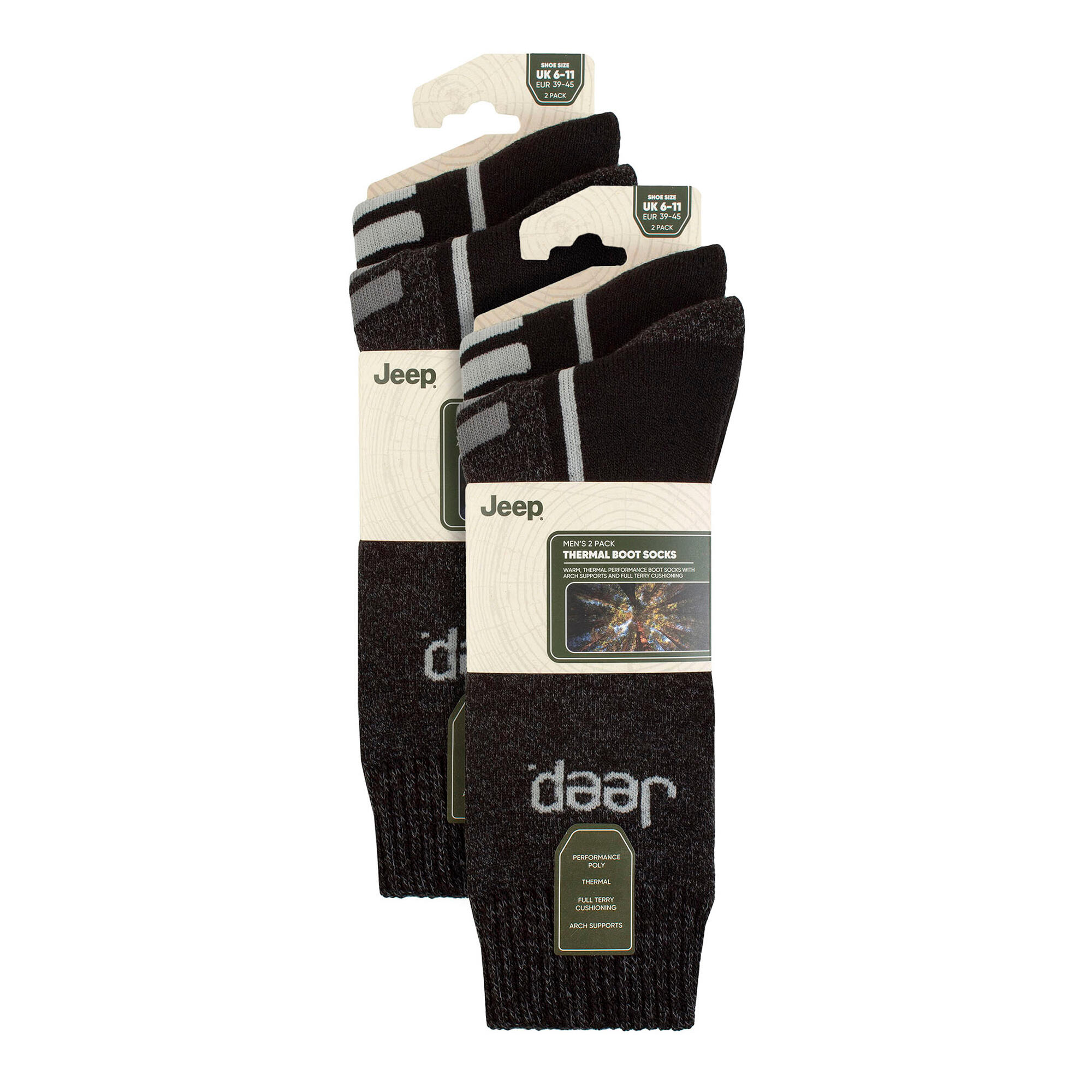 Jeep - Calzini Termici Uomo per Stivali 4 Paia Scarpe Basse Trekking 2/5