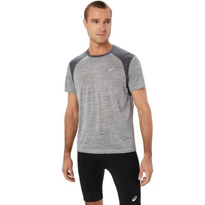 T shirts overhemden heren - asics road ss top - grey