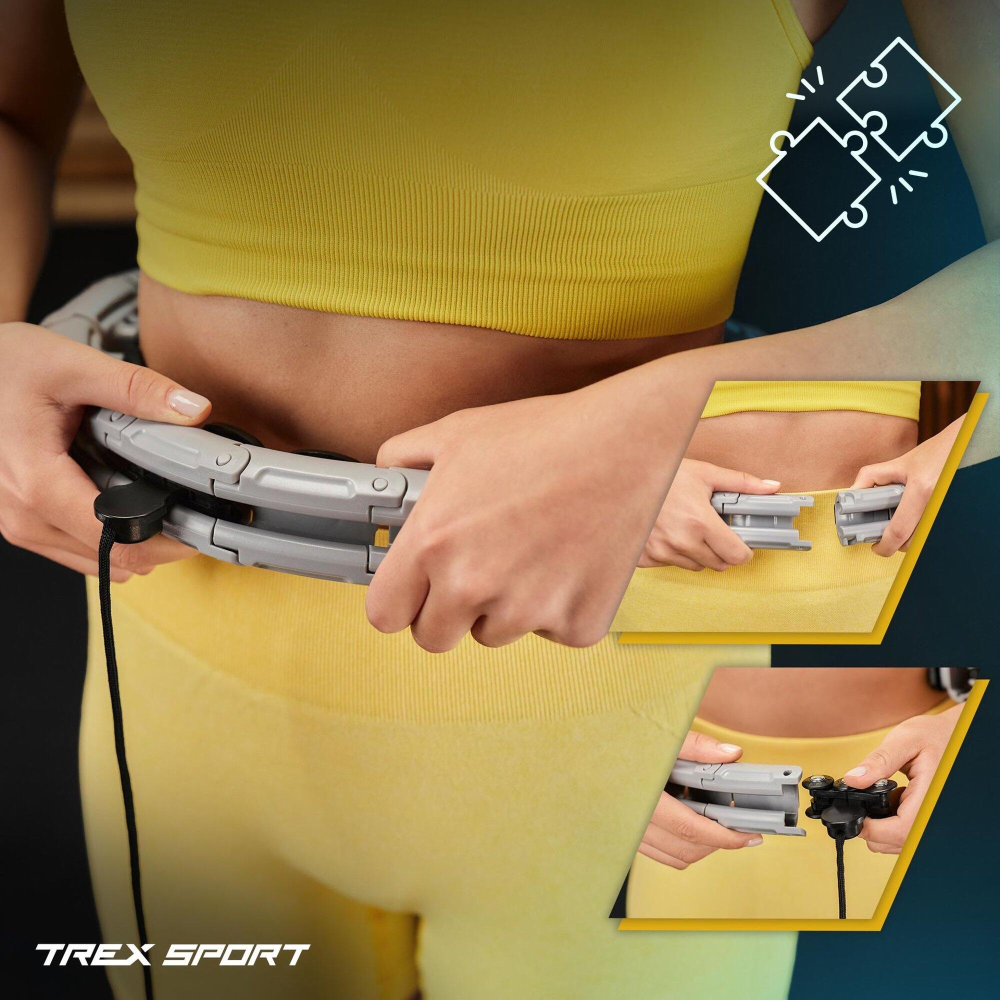 Hula Hoop fitness Trex Sport con masaje y peso 400 g gris 3/7