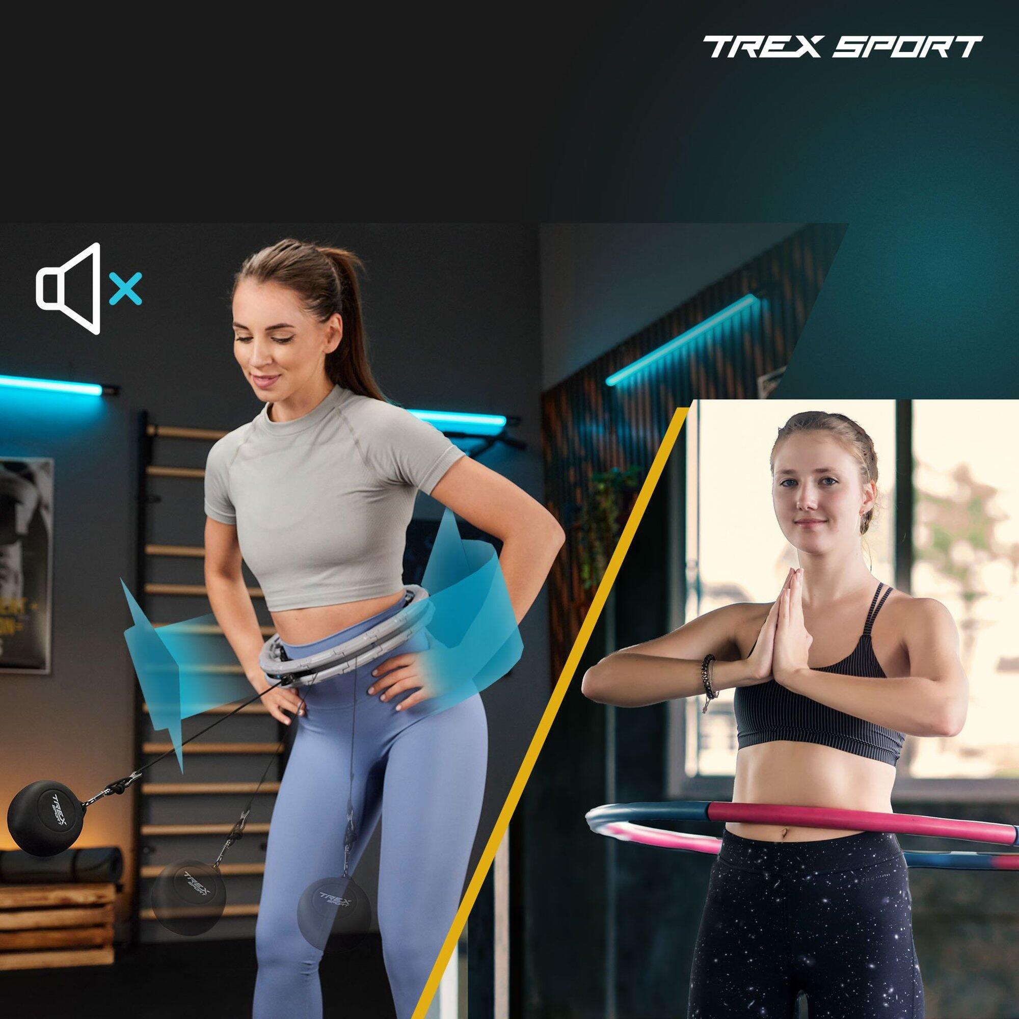 Hula Hoop fitness Trex Sport con masaje y peso 400 g gris 5/7