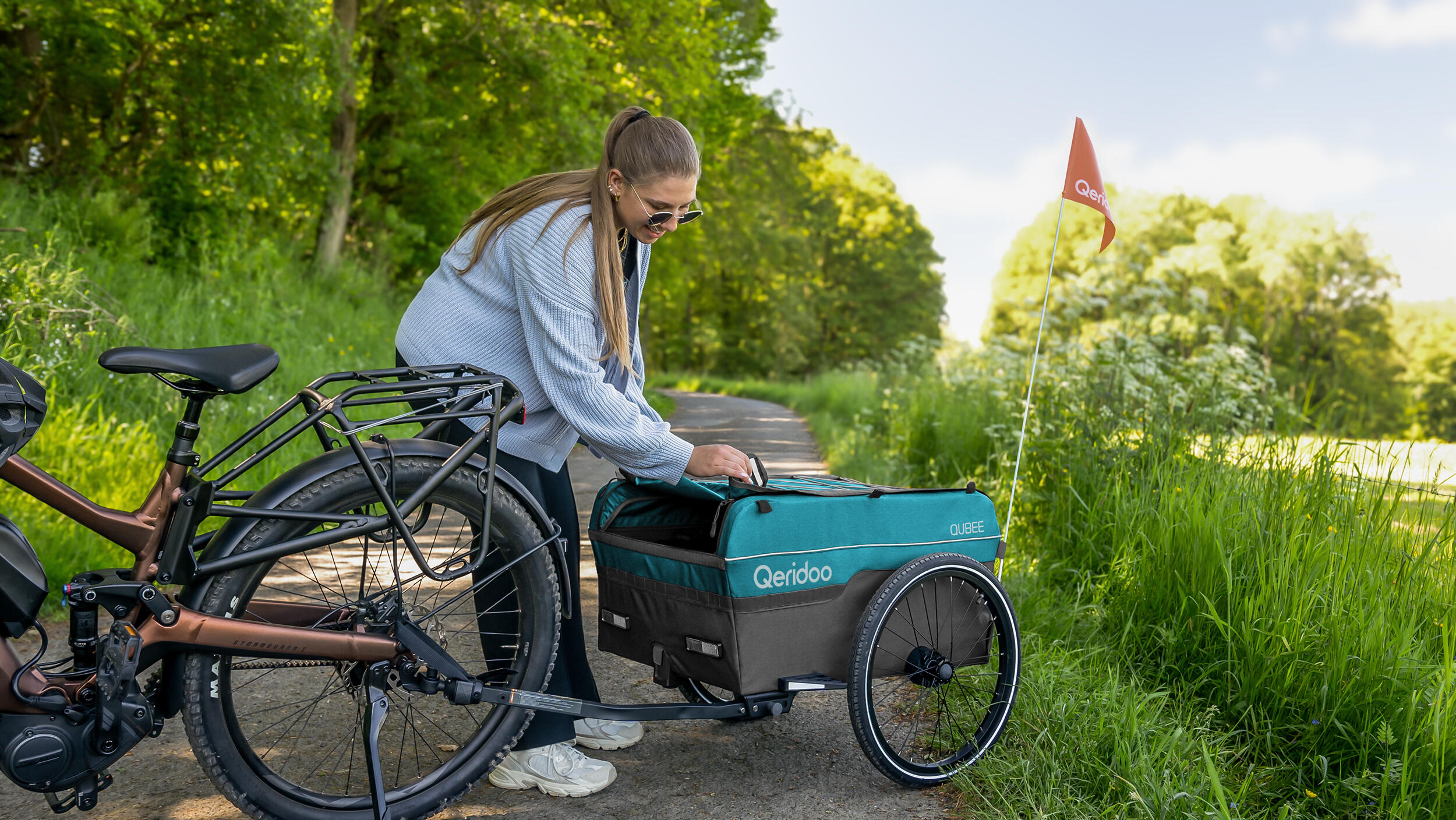 Lasten-Fahrradanhänger Qubee Limited Edition Petrol 3/6