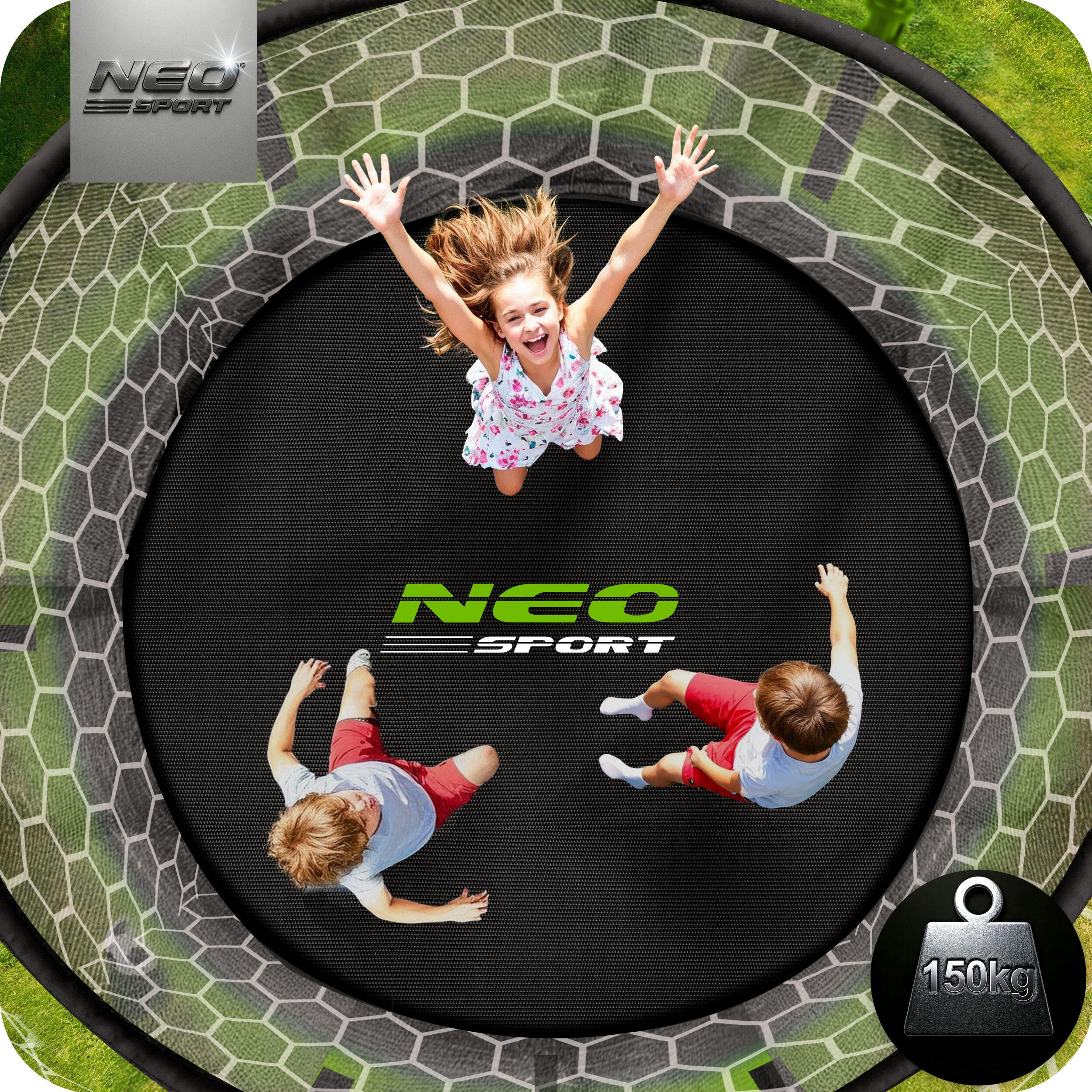 Trampolina ogrodowa z siatką wewnętrzną Neo-Sport 435cm 14ft 3/7