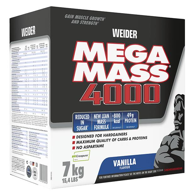 Weider - Weider Mega Mass 4000 (7000g) Vanilla - Prise De Poids - Avec Créatine - Gainer - Decathlon